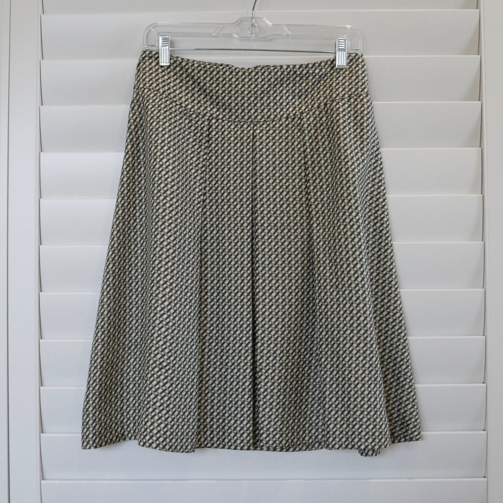 Banana Republic Pleated A-Line Silk Skirt